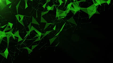 Green line network structure. 3D digital data technology concept. Animation of Stock Footage 263692708