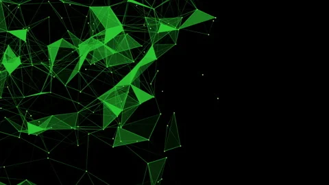 Green line network structure. 3D digital data technology concept. Vídeo Stock 265122343