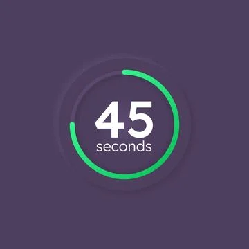 Green line neumorphism countdown timer on dark background Stock Illustration