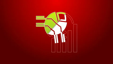Green line Pie chart infographic icon is... | Stock Video | Pond5