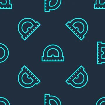 Green line Protractor grid for measuring degrees icon isolated seamless pattern イラスト素材