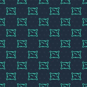 Green line Rectangular pillow icon isolated seamless pattern on blue background Stockillustratie