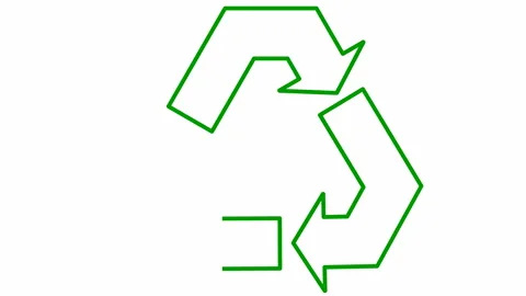 Green line recycle white Stock Footage 201405425