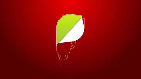 Green line Scanner scanning bar code icon isolated on red background. Barcode Stock-Footage 156373891