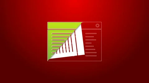 Green line Software, web developer programming code icon isolated on red Stock Footage 143620810