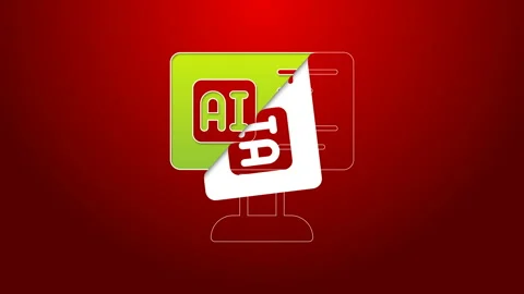 Green line Software, web developer programming code icon isolated on red Stock Footage 144030530