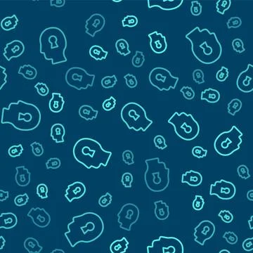 Green line Solution to the problem in psychology icon isolated seamless pattern Illustrazione stock