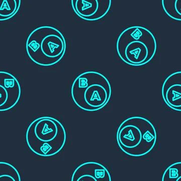 Green line Subsets, mathematics, a is subset of b icon isolated seamless pattern 스톡 일러스트
