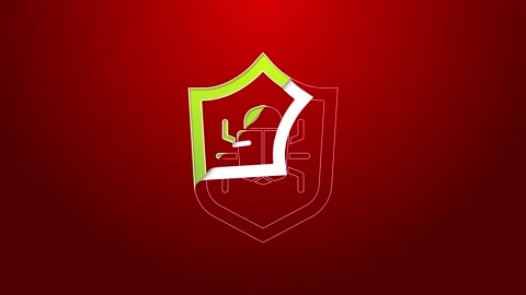 Green line System bug concept icon isolated on red background. Code bug concept Stock Footage 147225333