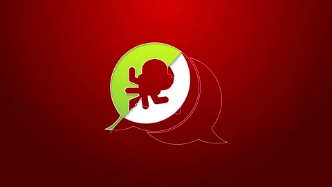 Green line System bug concept icon isolated on red background. Code bug concept Stock Footage 147226242