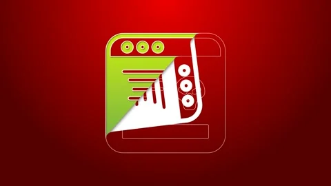 Green line System bug concept icon isolated on red background. Code bug concept Stock Footage 156027626