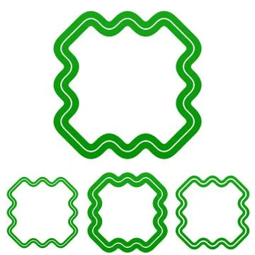 Green line technology logo design set 스톡 일러스트