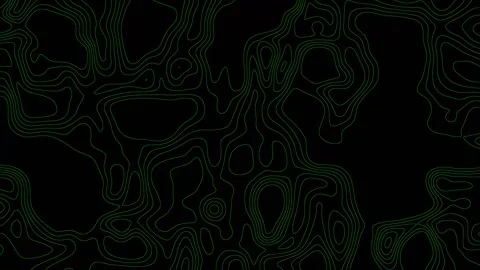 Green Line Topographic Map Animated with Black Background in 4K Resolustion Stock Footage 314296178