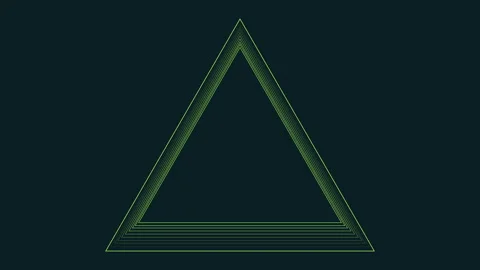 Green line triangle on a dark background Stock Footage 259296130