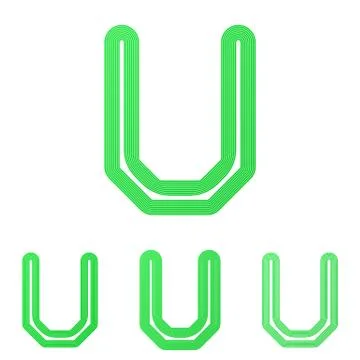Green line u logo design set Иллюстрация