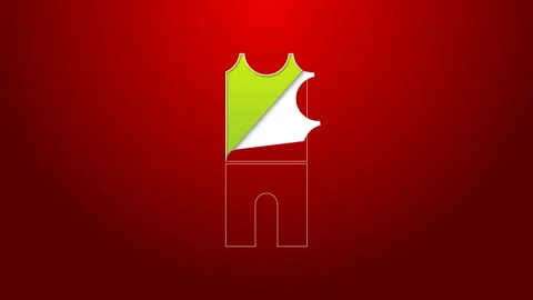 Green line Wetsuit for scuba diving icon isolated on red background. Diving Video stock 143604438
