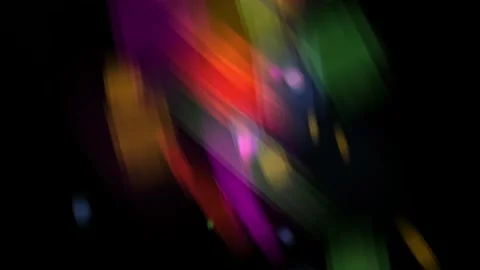 Green linear light streaks create a vibrant abstract pattern against a black Stock Footage 311880939