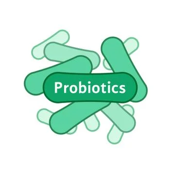 Green linear probiotics or lactobacillus icon Stock Illustration