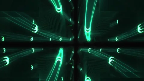 Green Lines Abstract Technology Background with Glowing Neon Motion Speed Stock Footage 343721207
