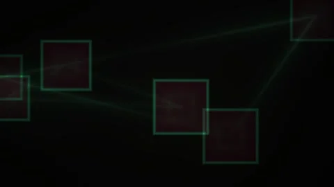 Green lines and squares on black. Stock Footage 335112951