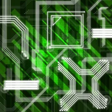 Green Lines Background Means Web Connection And Sending Data Stock Illustration