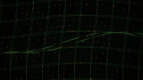 Green lines on black grid background. Stock Footage 340033753