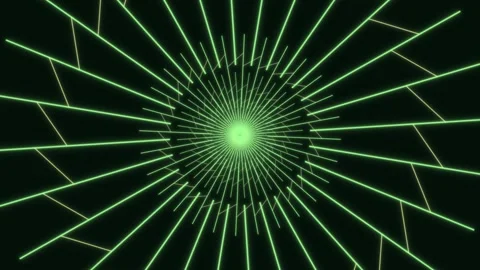 Green lines create a geometric pattern on a dark backdrop Stock Footage 336995729
