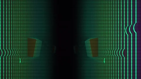 Green Lines Creating a Symmetrical Abstract Technology Background Stock Footage 343721428