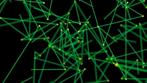 Green lines with dots. Seamless loop Stock Footage 111800040
