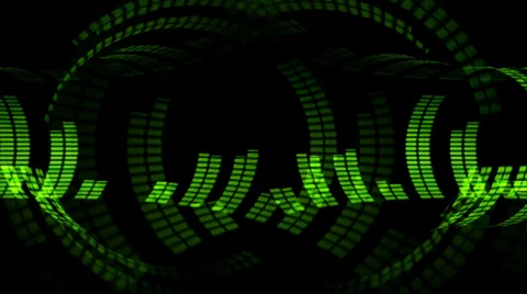 Green Lines Graphic Equalizer Circle Stock Footage 32647095