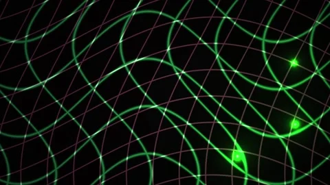 Green Lines Moving on a Dark Grid Showing Abstract Technology Network Motion Stock Footage 343721511