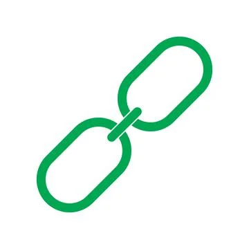 Green link flat vector icon isolated on white background Stock Illustration