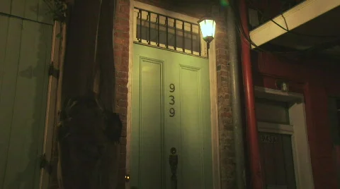 Green, Lion Knocker Door Element / Location / Exterior - 01 Stock Footage 652639