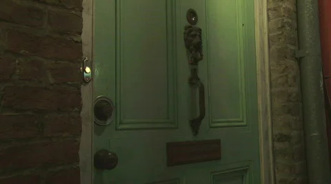 Green, Lion Knocker Door Element / Location / Exterior - 02 Stock Footage 652644