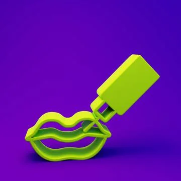 Green Lip augmentation icon isolated on purple-blue background. Hyaluronic .. Stock Illustration