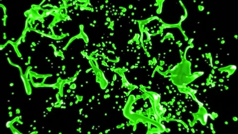 Green Liquid Drop Explosion Stock Footage 229326569