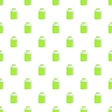 Green liquid jars seamless pattern medical background Stock Illustration