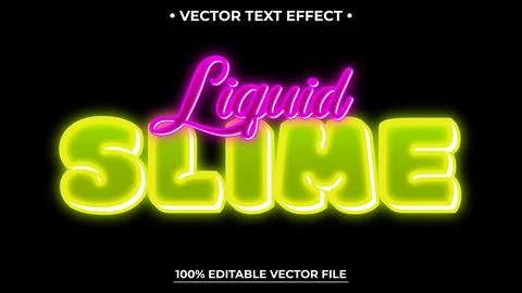 Green liquid Slime editable vector text effect 库存插图
