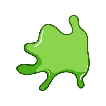 Green liquid splash shape cartoon slime blob Stock Illustration