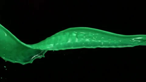 Green liquid splash, Slow Motion Stock Footage 10878770