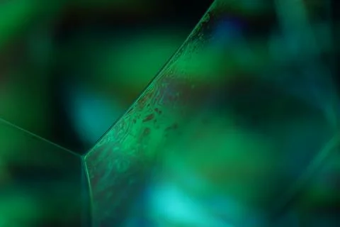 Green liquid surface, phenomenal structure, thin film Stock Photos