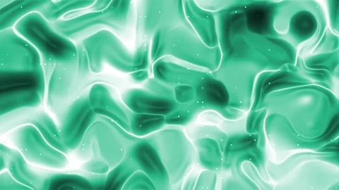 Green liquid swirls background with tiny bright dots flow Stock Footage 300999754