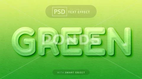 Green liquid text effect editable PSD Template