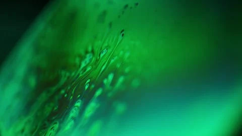 Green liquid toxic chemical effect, fluid background, iridescent object Video stock 319952037