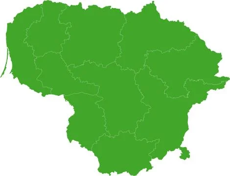 Green Lithuania map Stock Illustration