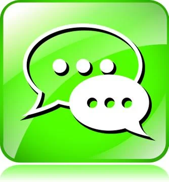 Green live chat icon Stock Illustration
