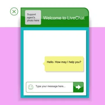 The green live chat window Stock Illustration