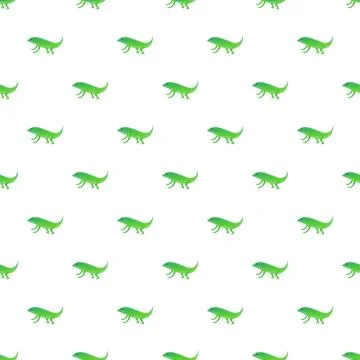Green lizard cartoon characters forming a seamless pattern Stock Illustration