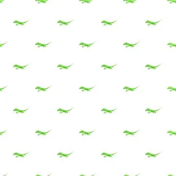 Green lizard repeating pattern on white background Ilustración de archivo