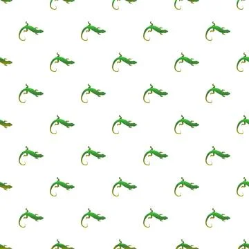 Green lizard reptile animal seamless pattern design Stock Illustration